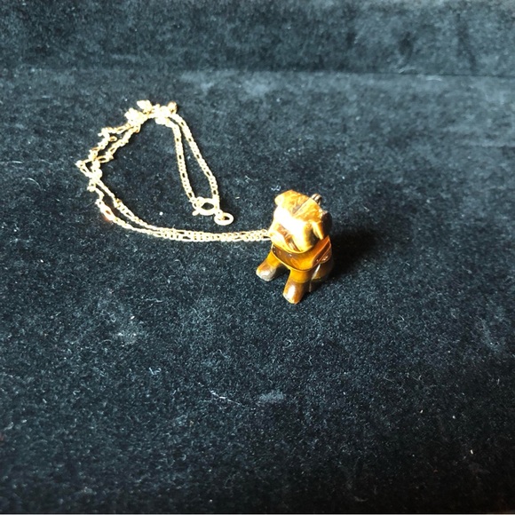 Antique fabrege dog pendent with diamond eyes in gold - Picture 16 of 16